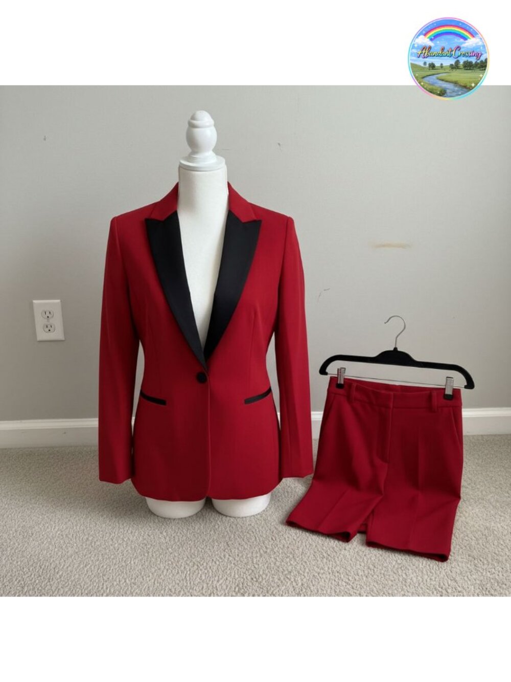 2 Piece Velvet Blazer Pants Suit Formal Business Set